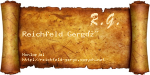 Reichfeld Gergő névjegykártya